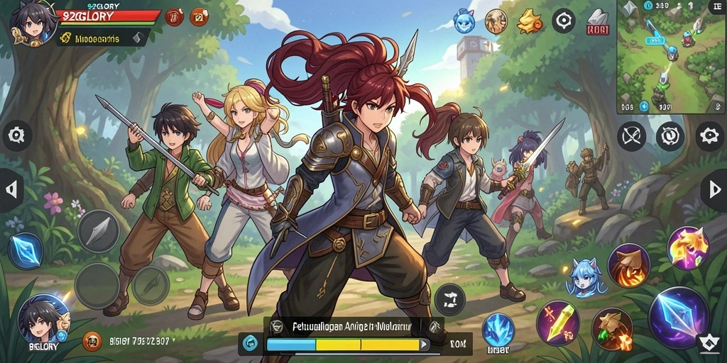 Tampilan menarik gameplay anime di 92GLORY.