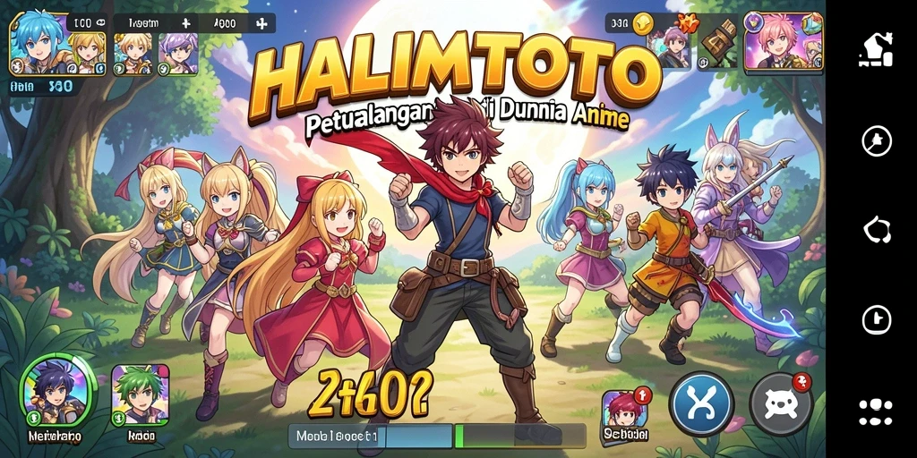Screenshot utama HALIMTOTO menunjukkan aksi seru dalam game Anime.