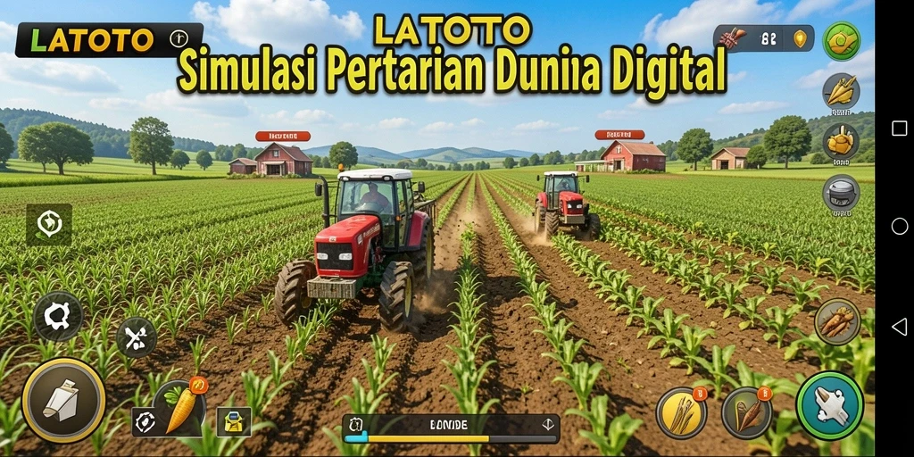 Screenshot LATOTO menampilkan pemain yang sedang merawat ladang pertanian.