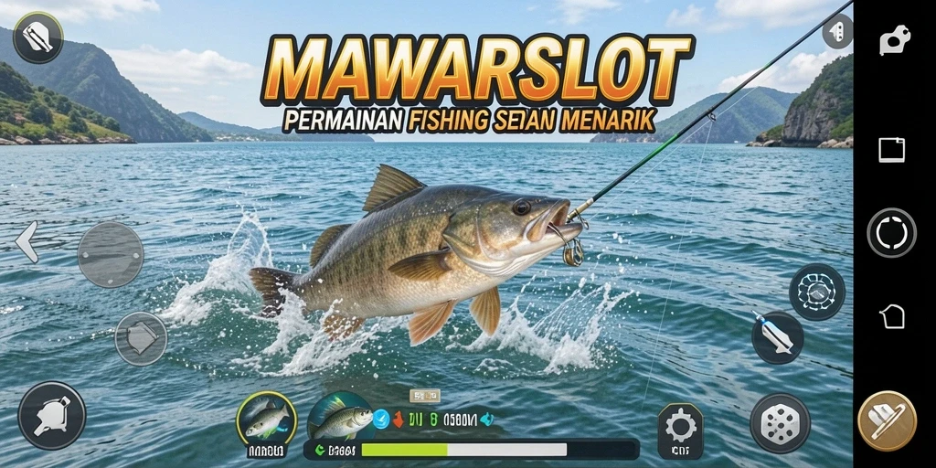 Tampilan gameplay MAWARSLOT yang menarik saat memancing ikan.