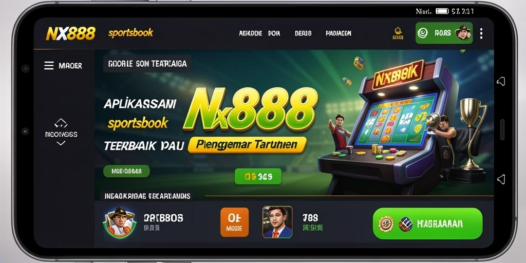 Tampilan gameplay Sportsbook yang mendebarkan dengan taruhan langsung.